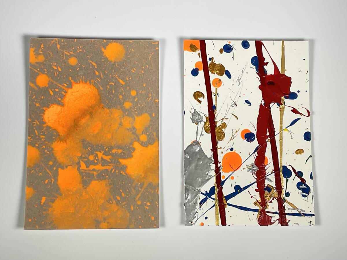 今井アレクサンドル 2013年 抽象画 葉書サイズ2点 真作拍卖