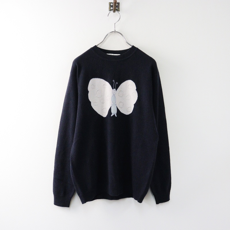 美品 2024AW ミナペルホネン mina perhonen aca8917 rest wing プルオーバーニット 38/ネイビー カシミヤ100% リブ 長袖【2400014345865】拍卖