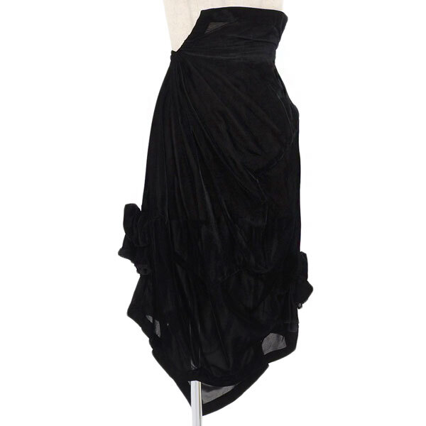 コムデギャルソン COMME des GARCONS 変形スカート レディース ブラック 黒 sizeM リボン 2008AW GC-S056 AD2008 Y03424拍卖