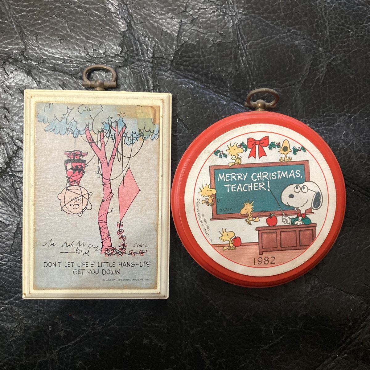 当時物1970ホールマーク ピーナッツ スヌーピー チャーリーブラウンSnoopy Peanuts Charlie Brown 壁掛2枚セット ウェアハウス東洋マッコイ拍卖