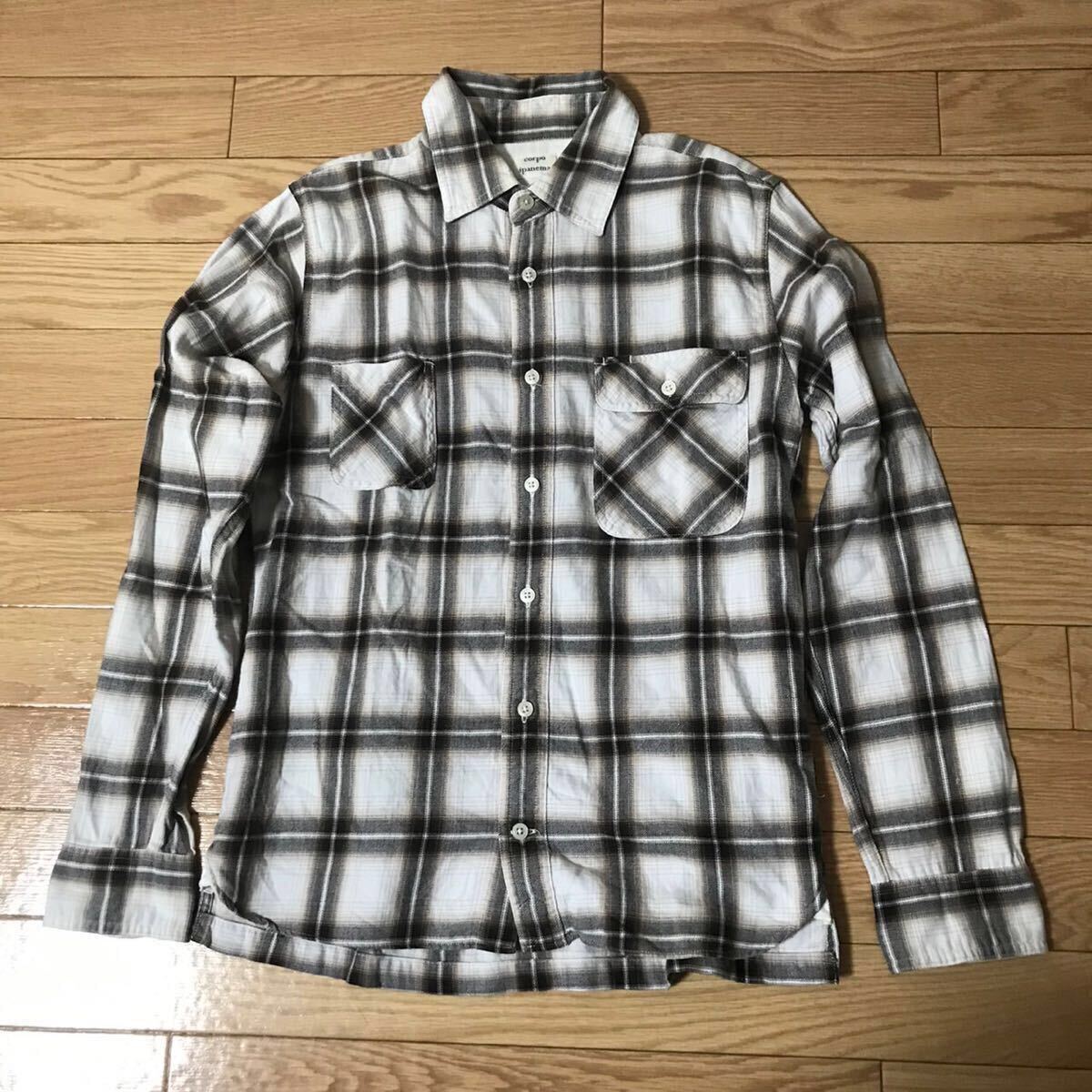 corpo ipanema コルポイパネマ ウール入りチェックシャツ ブラジル 2回着用 サイズS拍卖