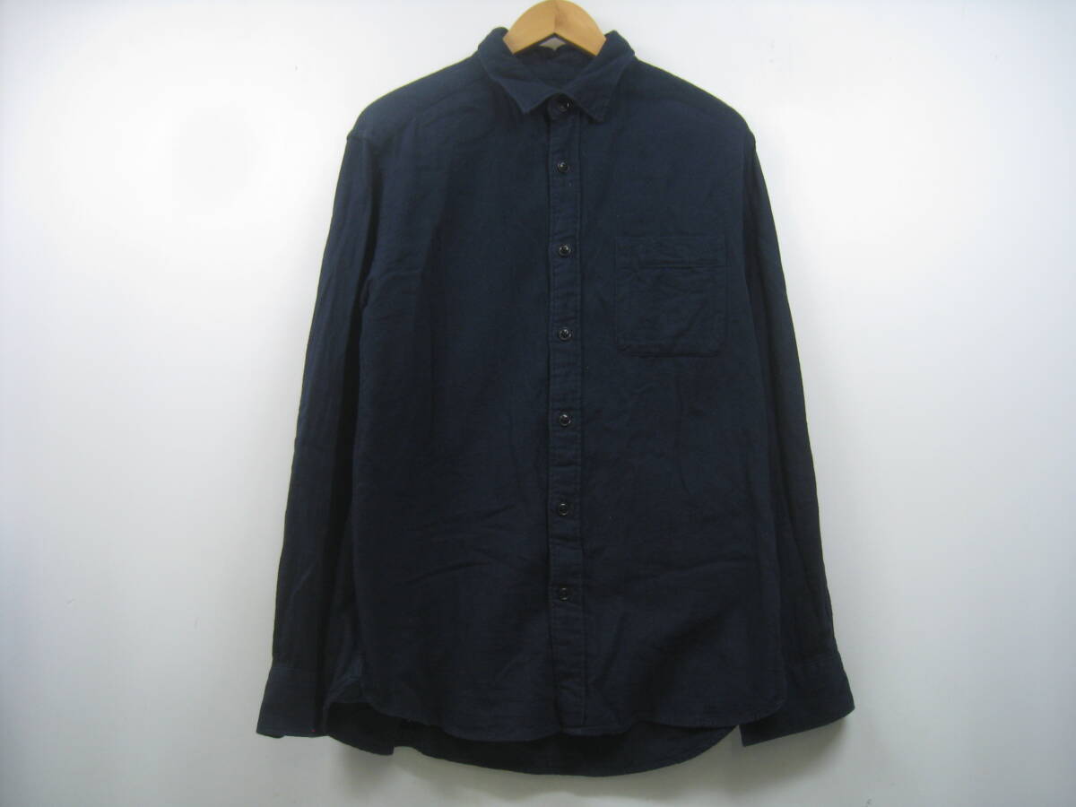 UNIQLO ユニクロ シャツ 長袖 トップス 紺 ネイビー サイズL拍卖