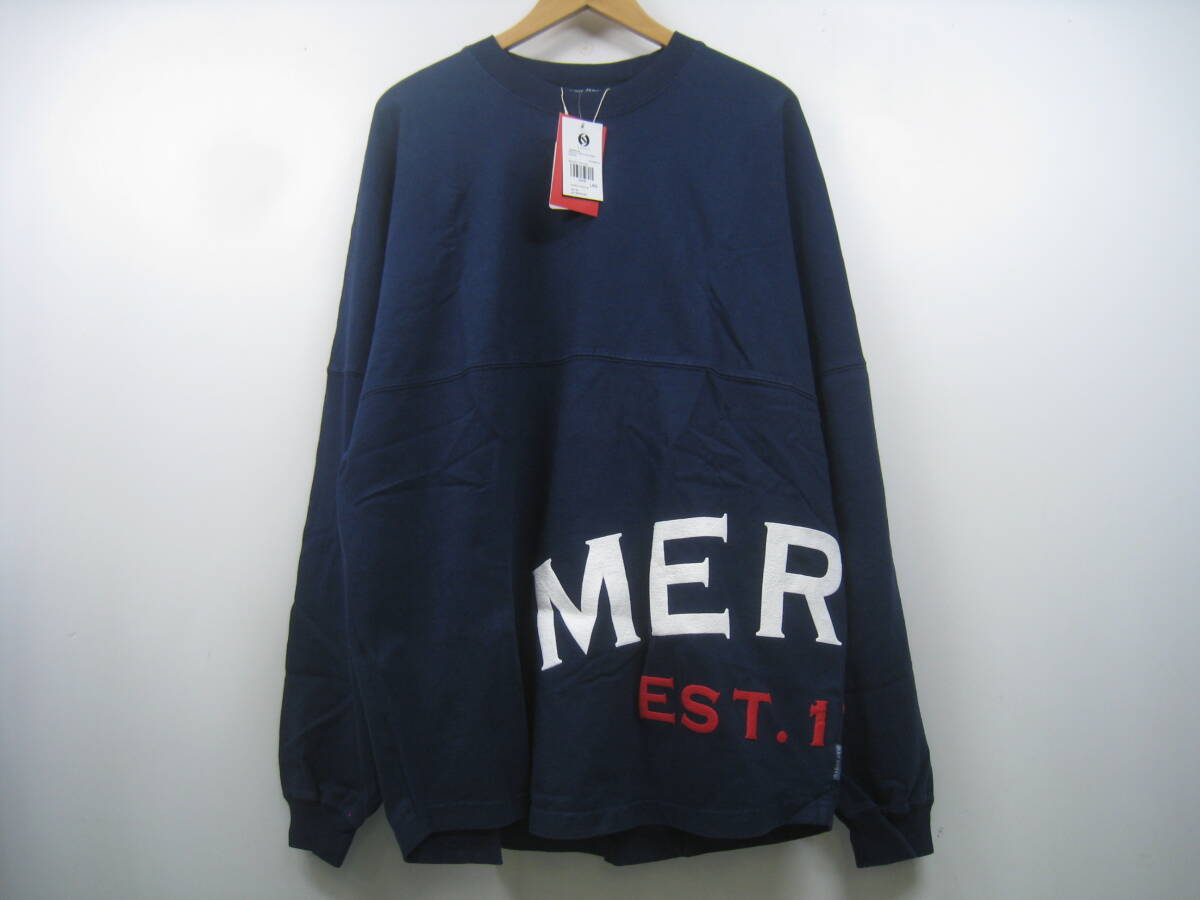 新品 定価7200円 USA製 フリークスストア SPIRITS JERSEY.com 別注 123-000-0093 ロンT ロングスリーブ 長袖 Tシャツ 紺 ネイビー サイズL拍卖