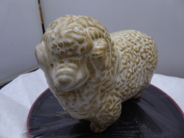 未使用同 立杭 市野省三 干支 羊 きれい 陶印あり拍卖