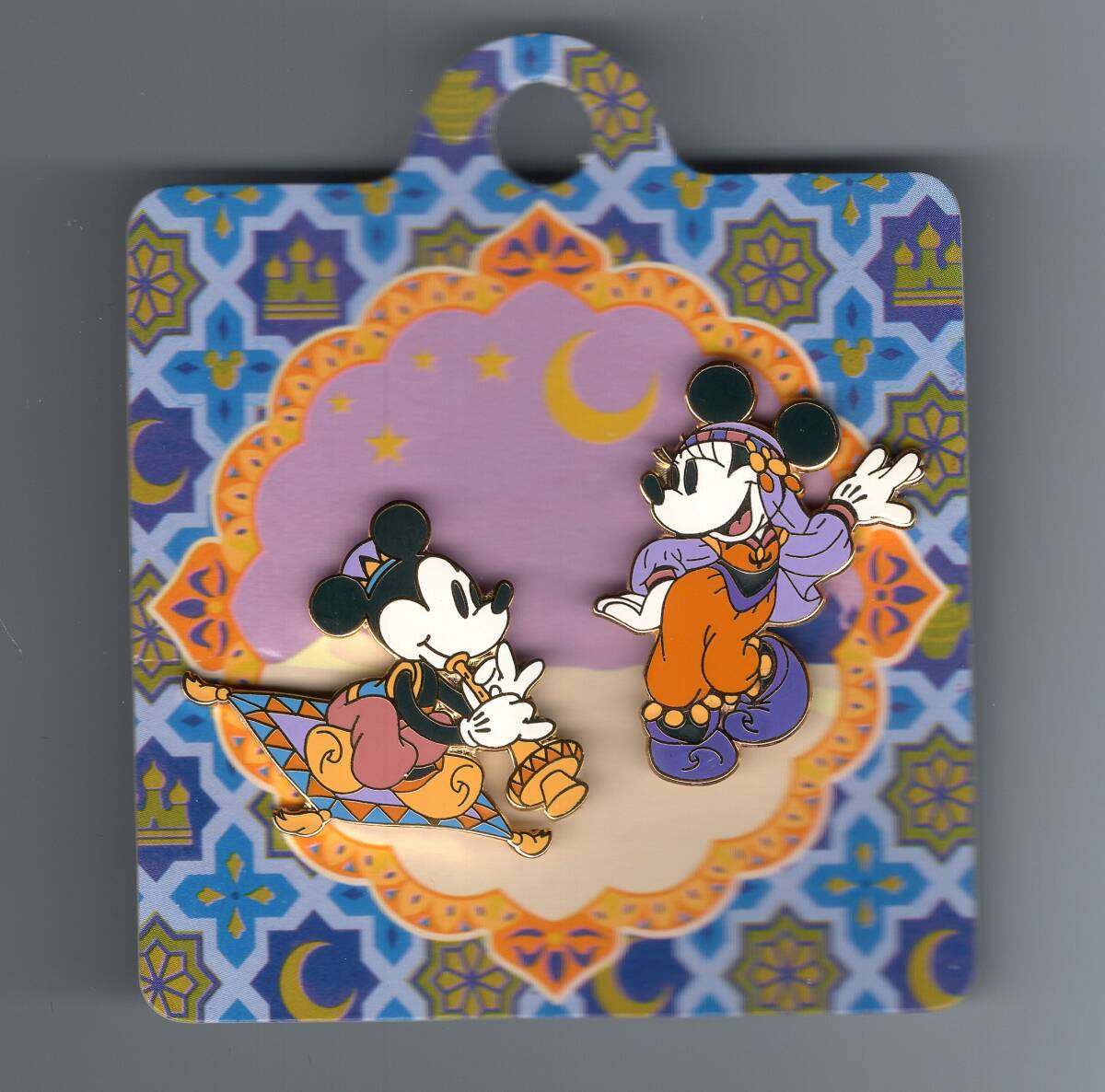 (d007) ディズニー ミッキー ミニー アラジン? ピン 2本セット 未使用拍卖