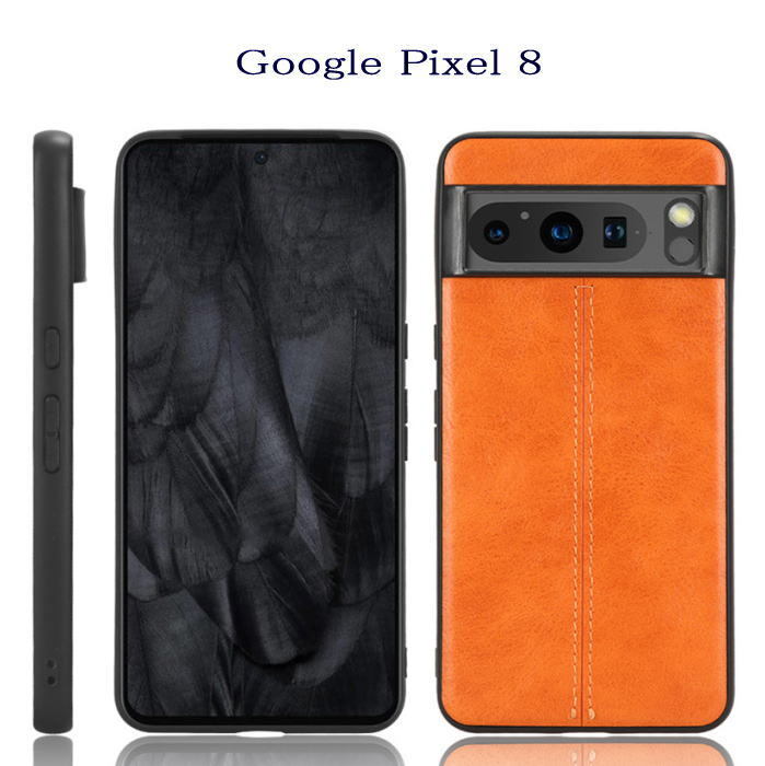 Google Pixel8 レザーケース オレンジ拍卖