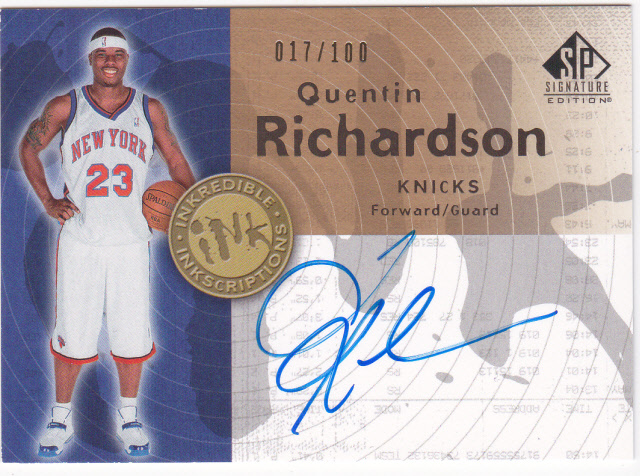 Quentin Richardson 2005-06 SP Signature INKredible INKscript拍卖