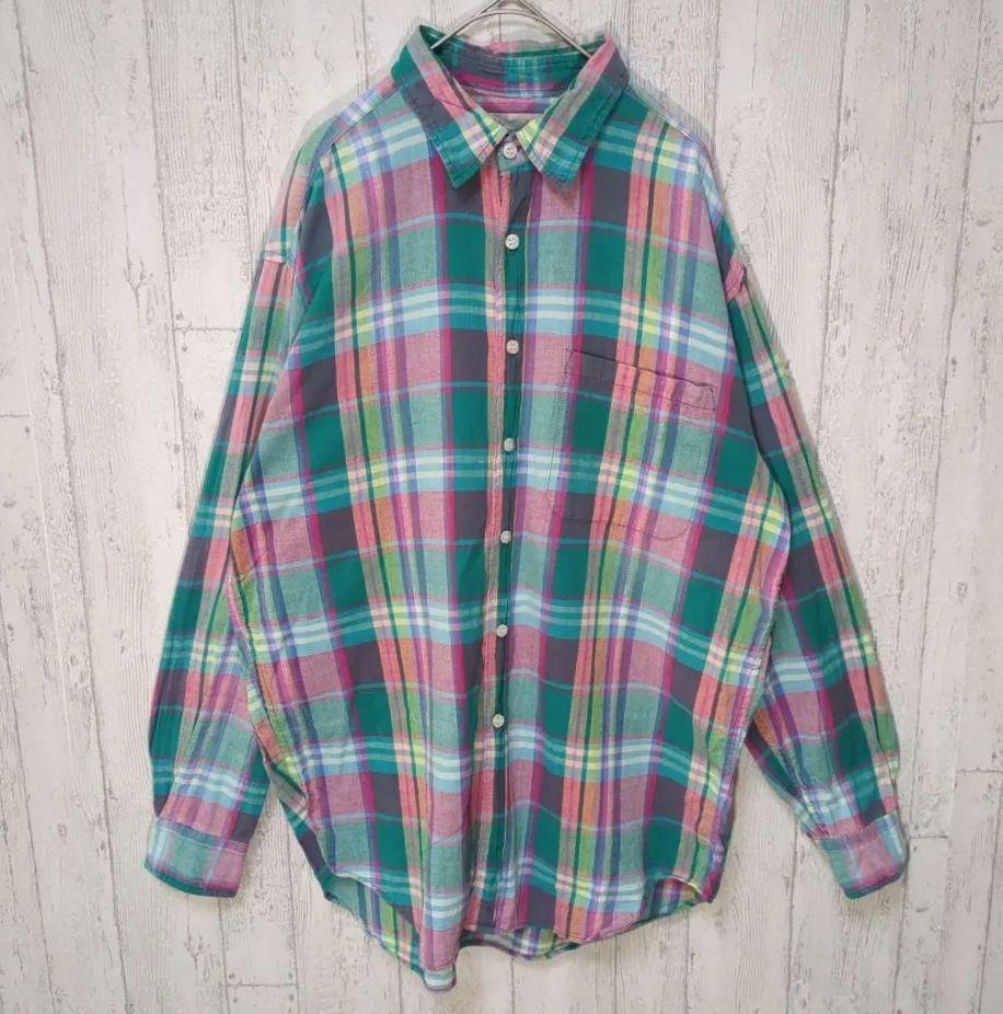 Wrangler 長袖チェックシャツ ビンテージ アメカジ 古着 #h866拍卖