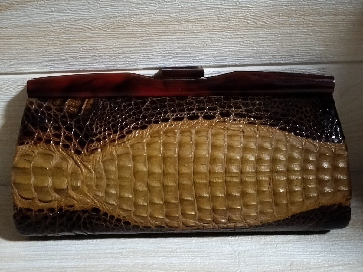 本物!当時物!クロコダイル !ハンドバッグ !ワニ革 !本革!パイオ2拍卖
