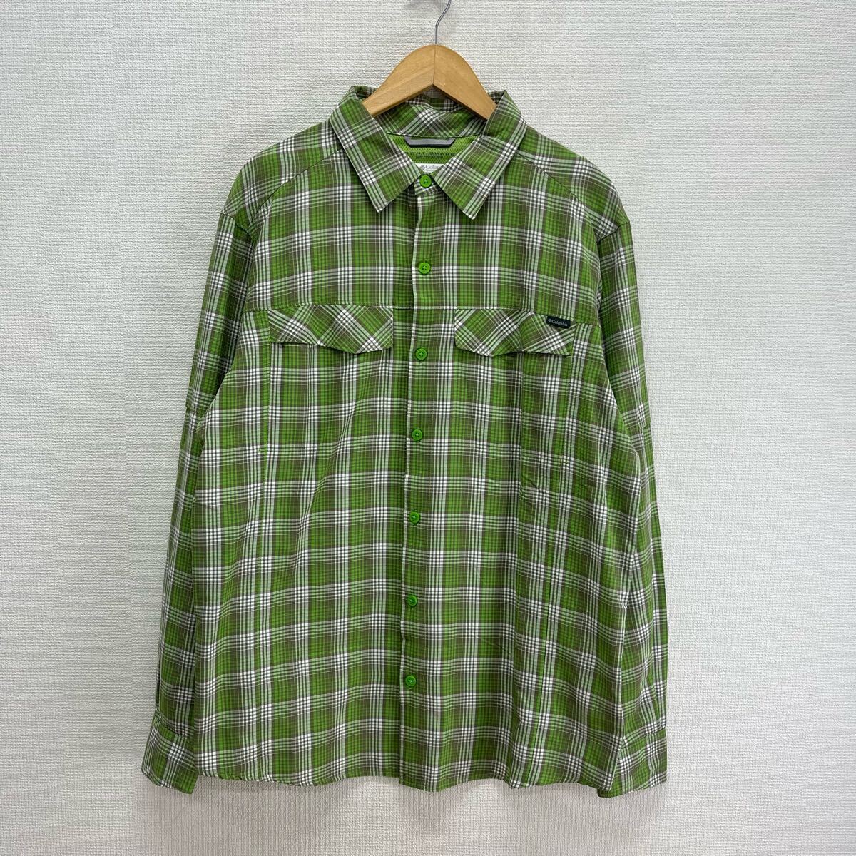 Columbia コロンビア AE7441 アウトドアシャツ シルバーリッジプラッドロングスリーブシャツ チェック 長袖シャツ XL 10123993拍卖