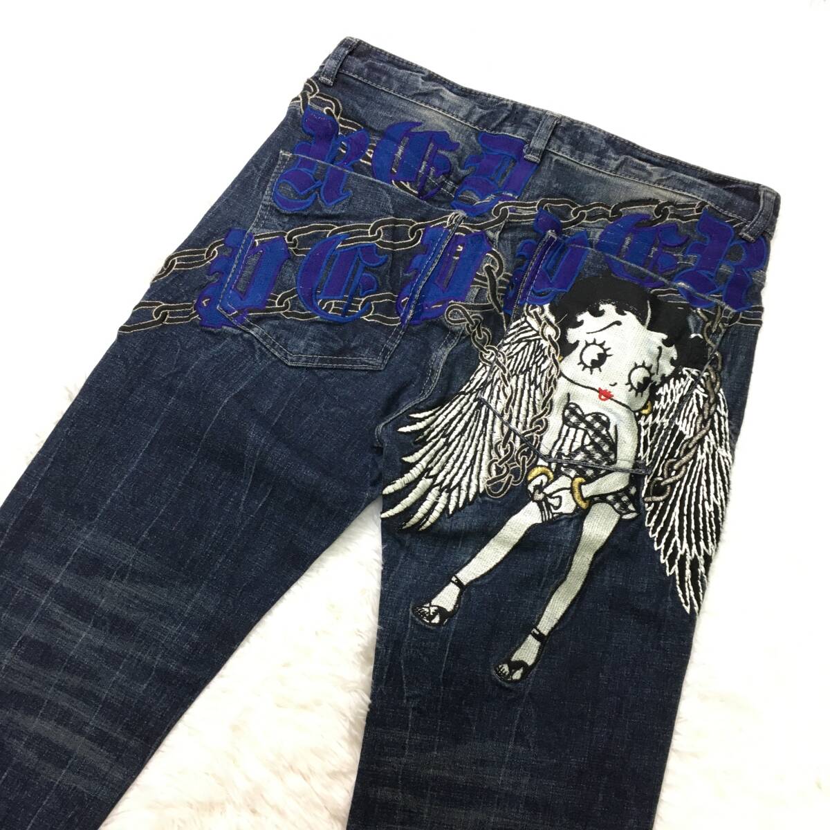 【激レア】 レッドペッパー デニム ベティブープ コラボ 刺繍 ジーンズ ブルー インディゴ RED PEPPER サイズ30 パンツ メンズ ボトムス 30拍卖