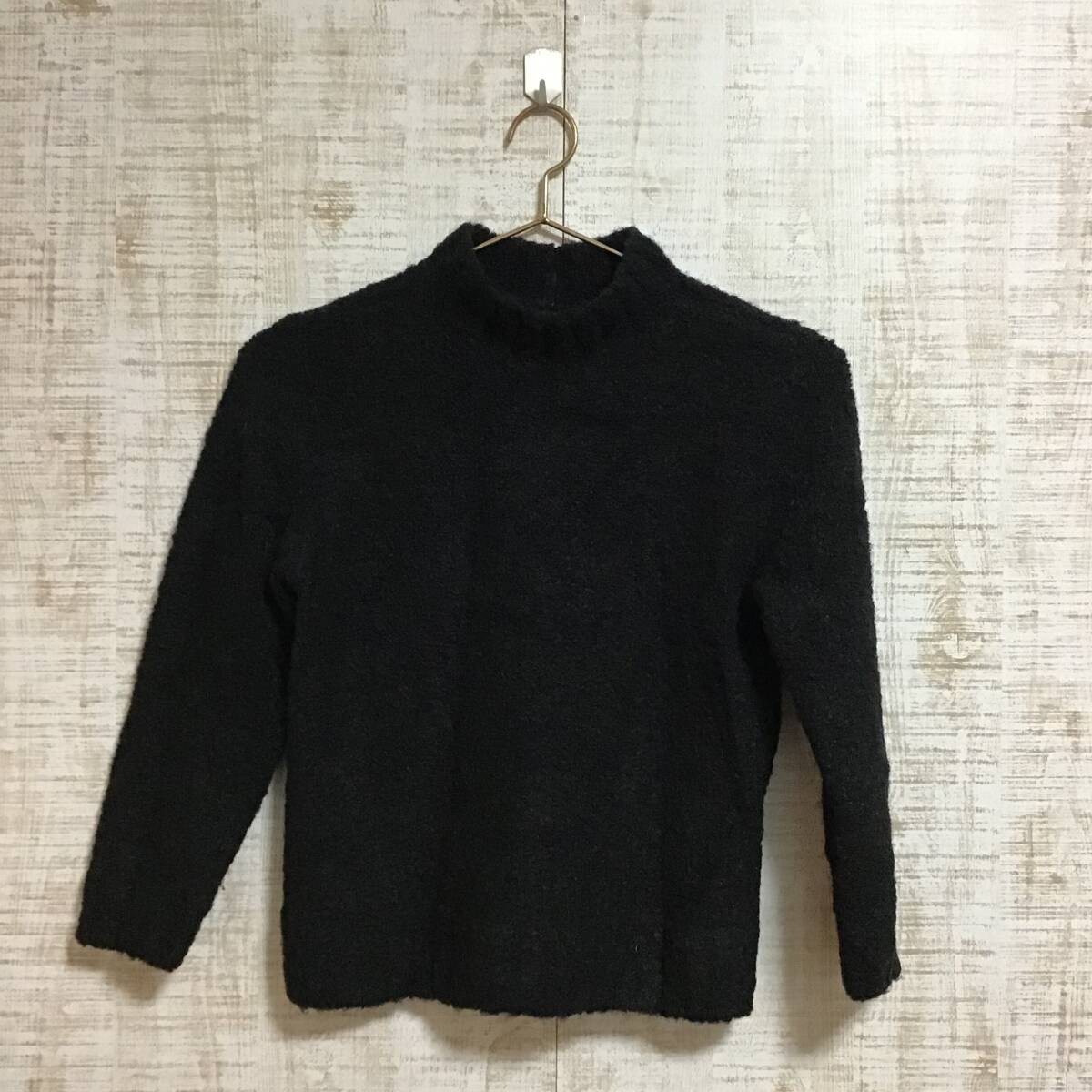 A611◇BURBERRY BULE LABEL|バーバリーブルーレーベル 長袖ニット 黒 サイズM拍卖