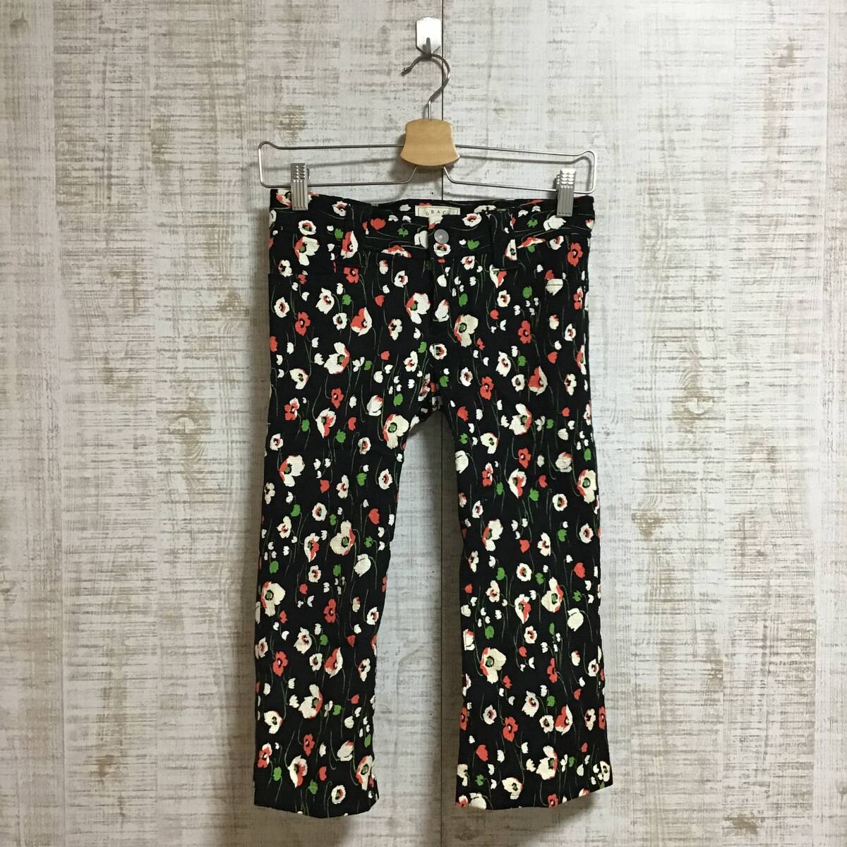 A610◇GRACE|グレース ストレートパンツ 黒 サイズS拍卖