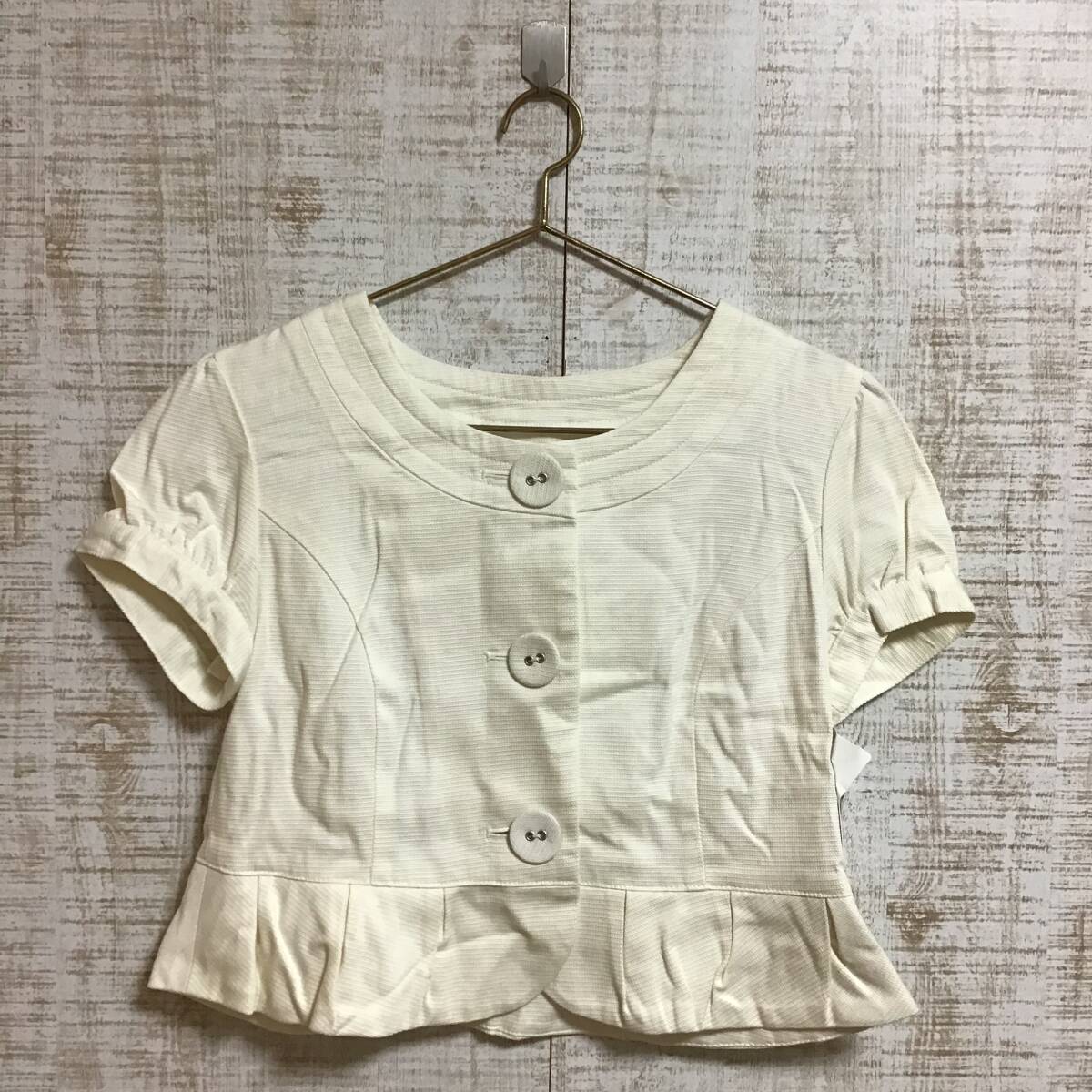 A606◇BURLONE|ブルローネ 半袖ブラウス ホワイト サイズM拍卖