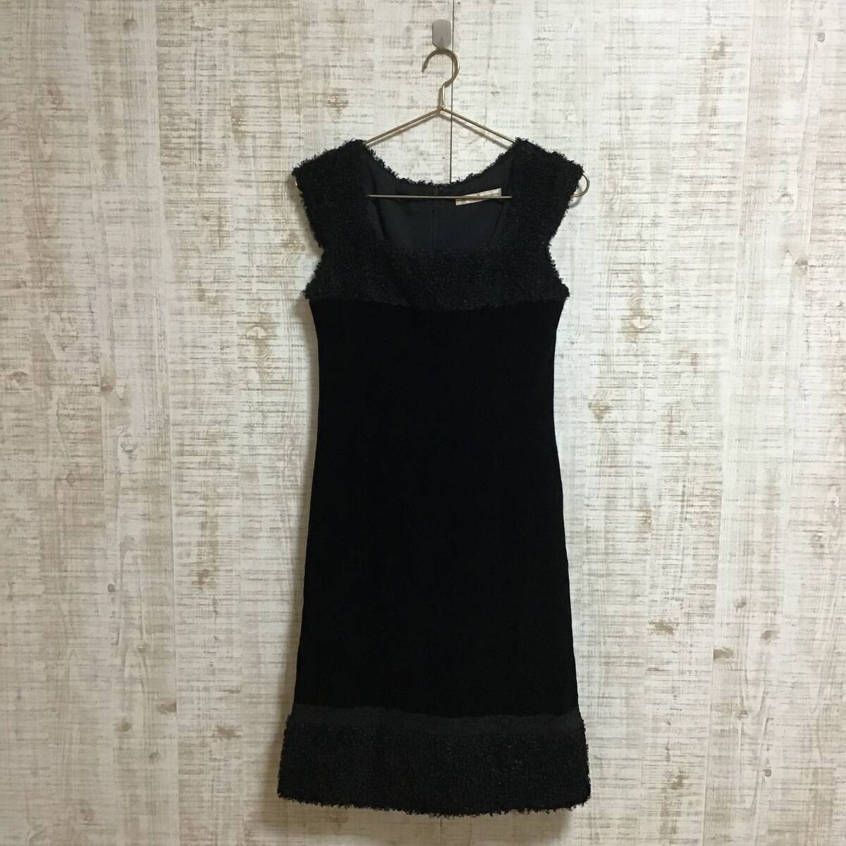 A612◇GRACE CONTINENTAL|グレースコンチネンタル ノースリーブワンピース 黒 サイズS拍卖