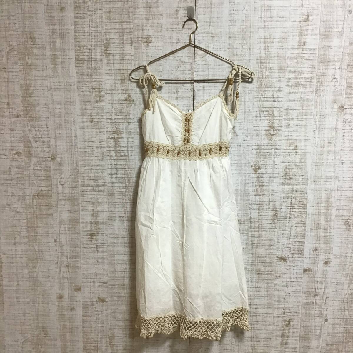 A612◇GRACE CONTINENTAL|グレースコンチネンタル キャミソールワンピース ホワイト サイズS拍卖