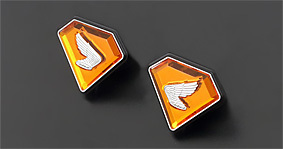 N146-1124 CB750K1-K2タイプ サイドカバーエンブレム (オレンジ・左側)拍卖