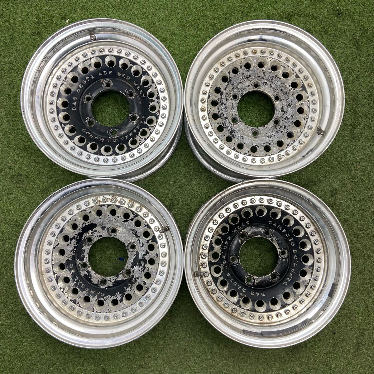 【0800】★深リム★15インチ 8.0JJ RAGUNA D-Force Akro 15×8.0JJ ET0 PCD139.7 6穴 ハブ径111 アルミホイール4本拍卖