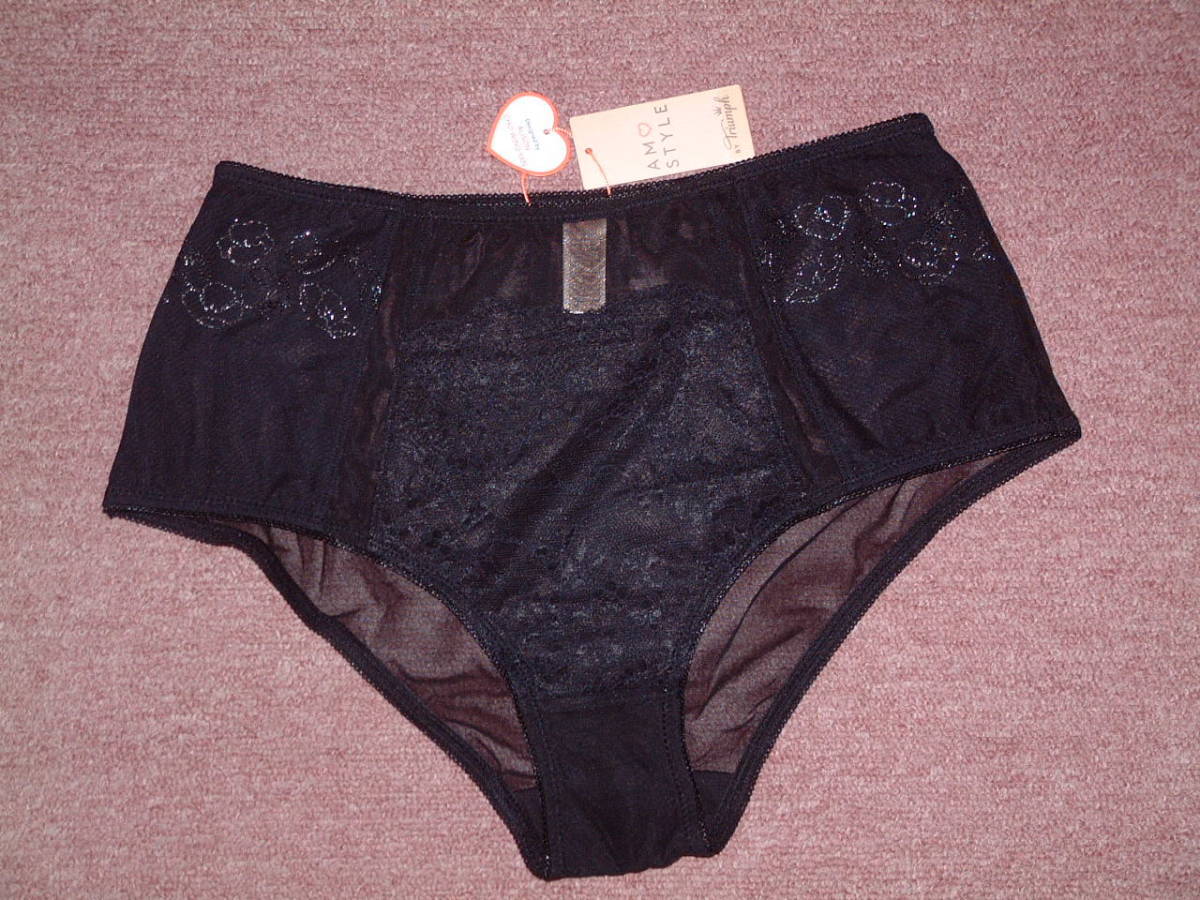 ★送料込 定価2750円 トリンプ アモスタイル ショーツ レディース PolyUコラボレーション はきこみ深めショーツ AMST1258 Maxi JX ブラック拍卖