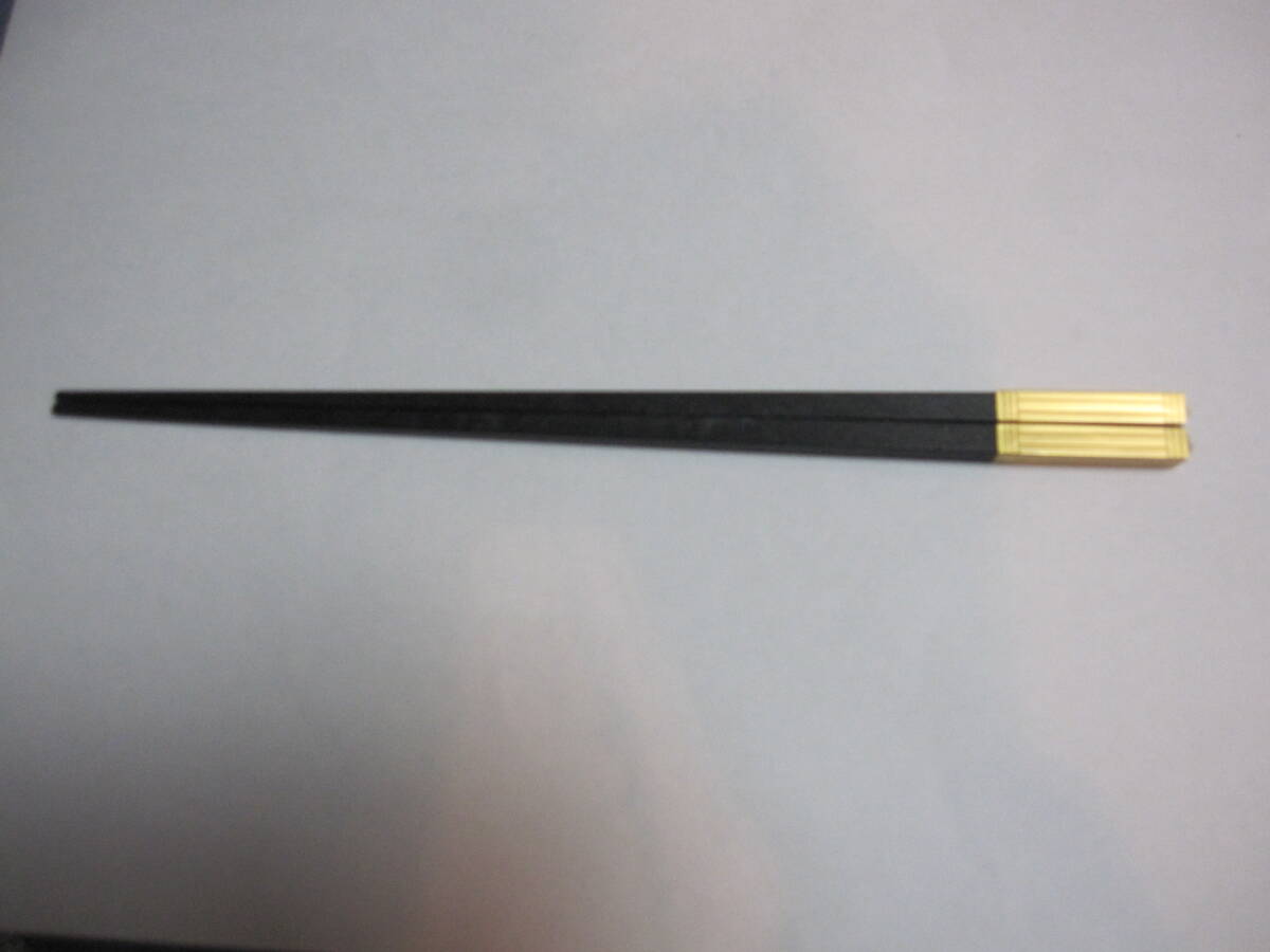 クリストフルのお箸、ゴールドと黒、長さは22.5㎝拍卖