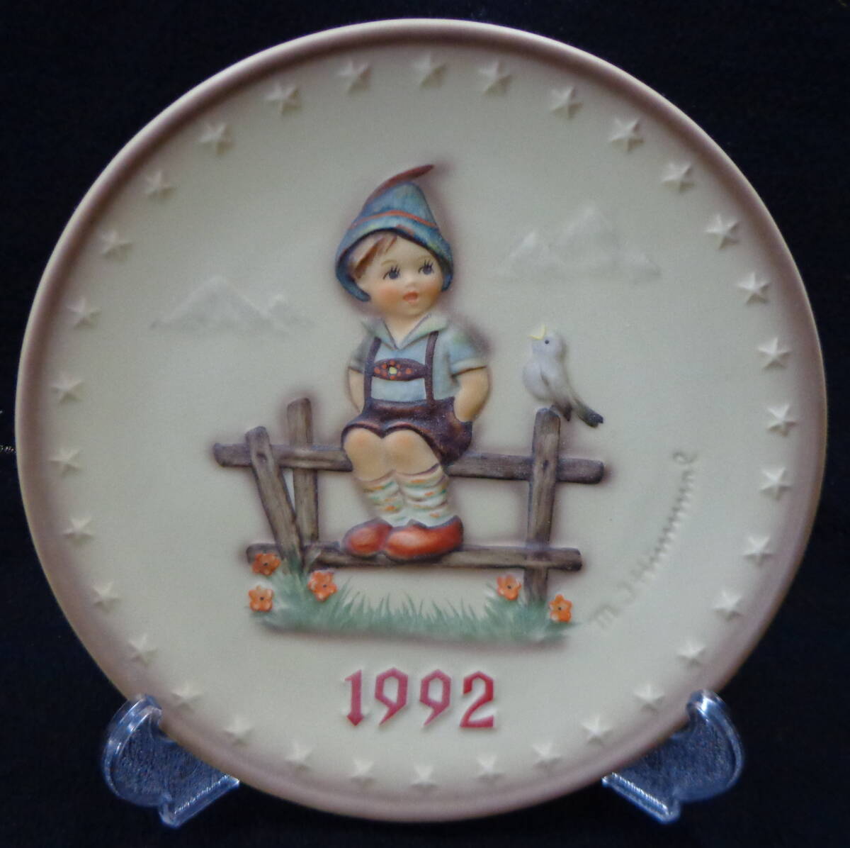 長期自宅保管品 ゲーベル/W.GOEBEL PORZELLANFABRIK ANNUAL PLATE 1992 ハンドペイントプレート拍卖
