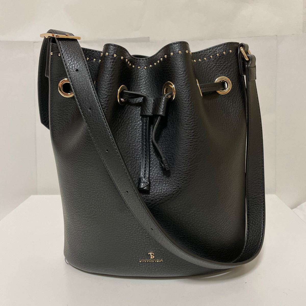 SAMANTHA VEGA サマンサベガ ドローストリング 2WAYバッグ ブラック 中古拍卖