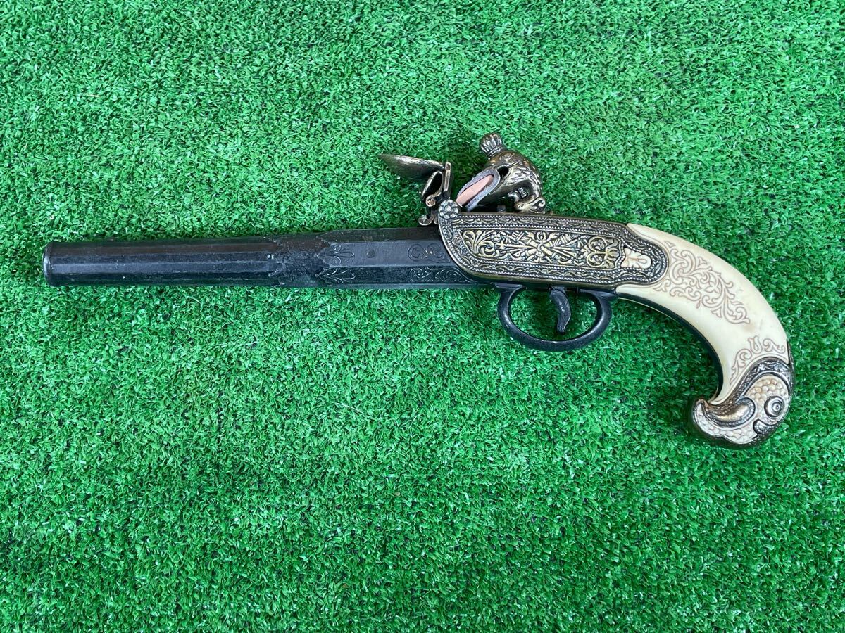 3B71 古式銃 フリントロック式 モデルガン レプリカ オブジェ 動作品 西洋式 装飾銃 火打石銃 白 スペイン ロシア アンティーク拍卖