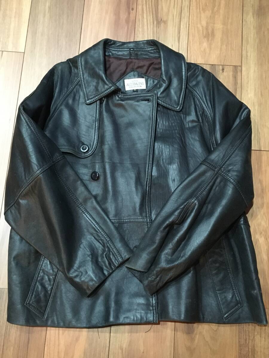 【即決】SETTE ALCOBALENO COLLECTION 牛革 レザーコート BLACK USED拍卖