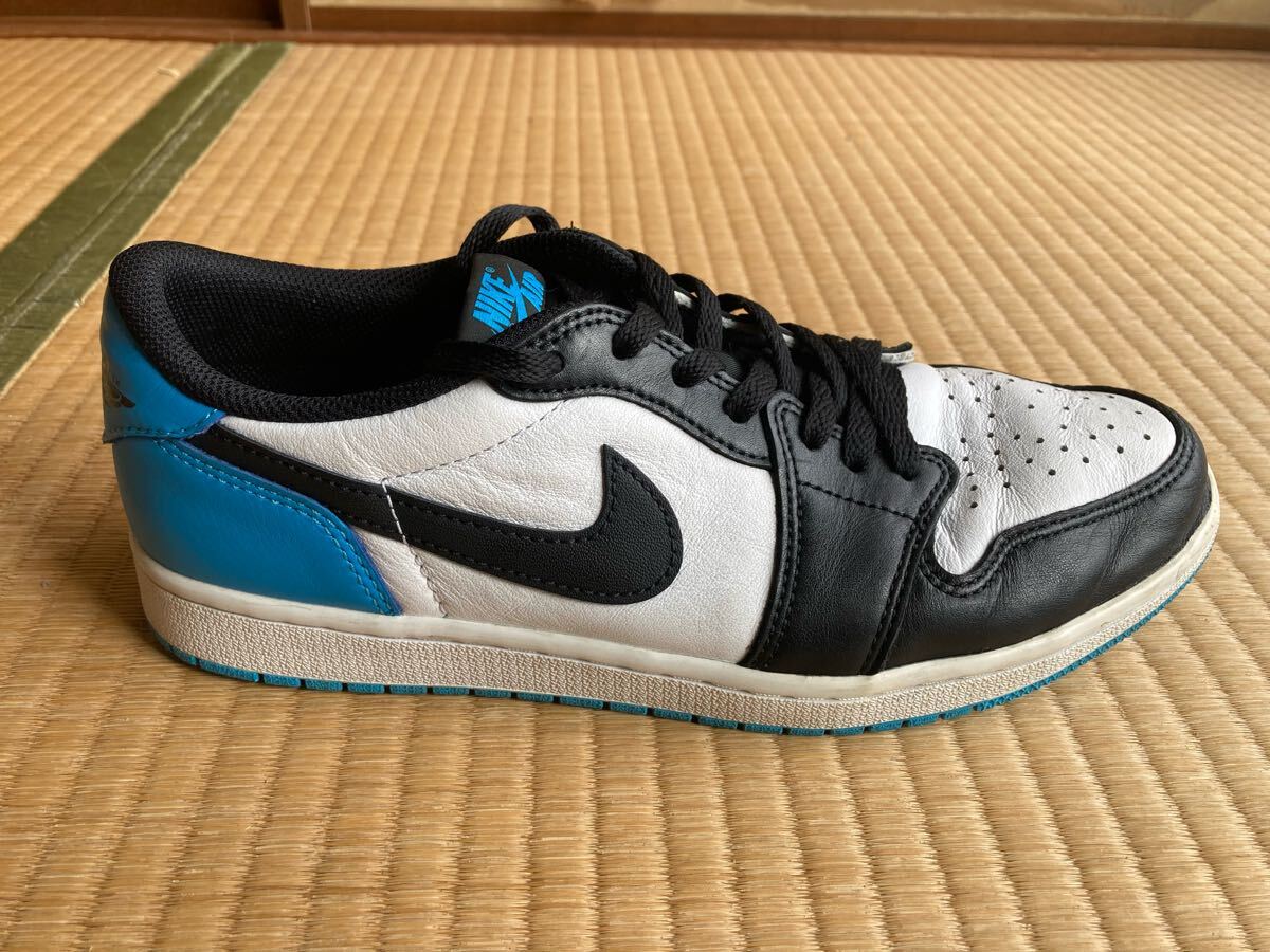 スニーカー 廃番 Nike Air Jordan 1 Low OG Black and Dark Powder Blue/UNCナイキ エアジョーダン1 ロー OG CZ0790-104 シュプリーム拍卖