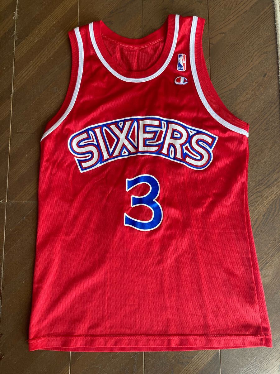 A.IVERSON アレンアイバーソンJERSEY(Away)AUTHENTIC JERSEY ユニフォーム Champion NBA 90s ヴィンテージ 初期型 レア 拍卖