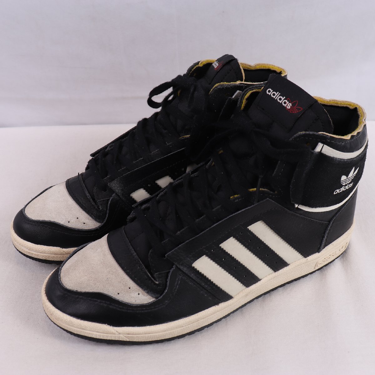 TOP TEN DE 27.5cm/adidas トップテンDE アディダス スニーカー 黒 ブラック 白 中古 古着 メンズ ad6018拍卖