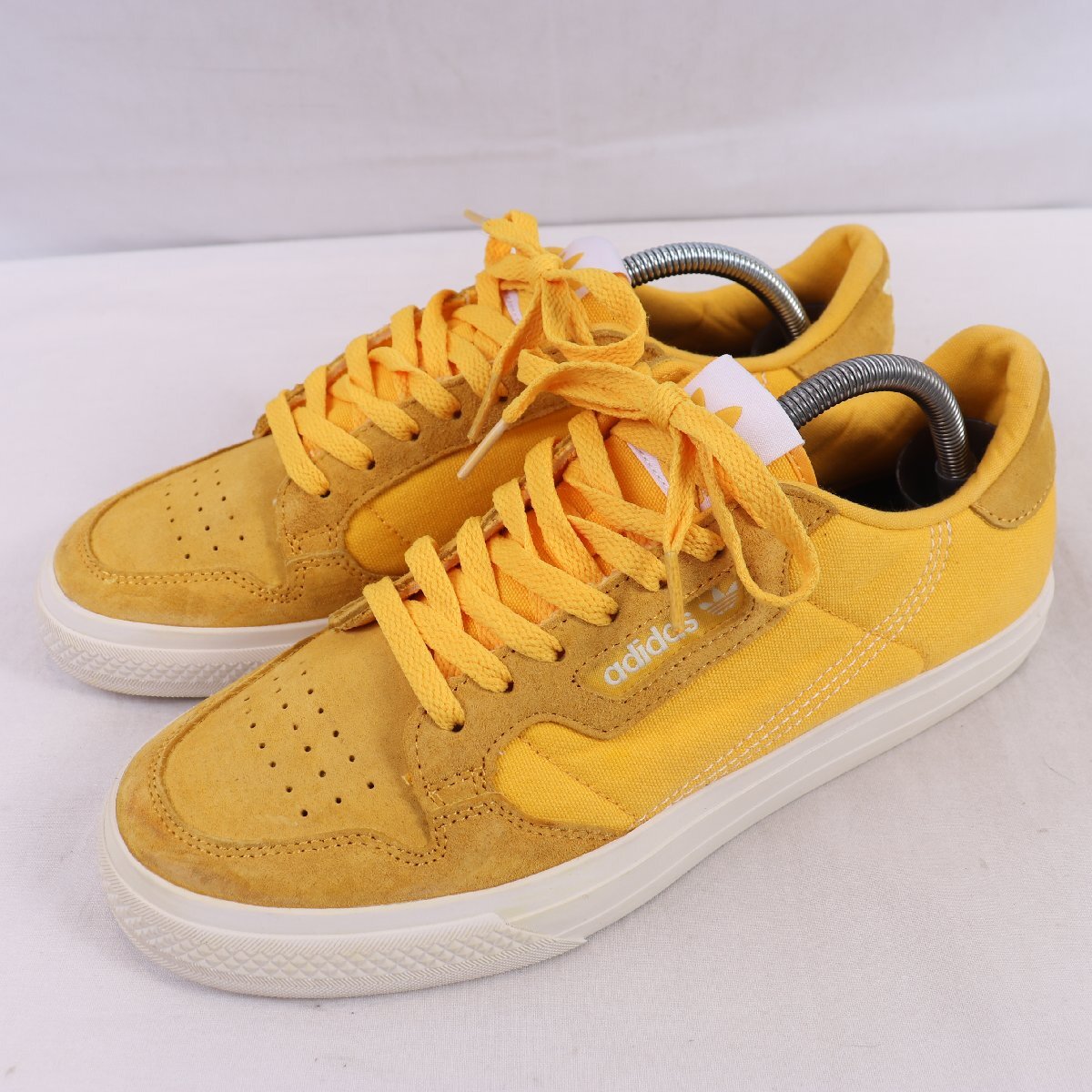 CONTINENTAL VULC 27.0cm/adidas コンチネンタル バルク アディダス スニーカー 黄色 イエロー 白 中古 古着 メンズ ad6019拍卖