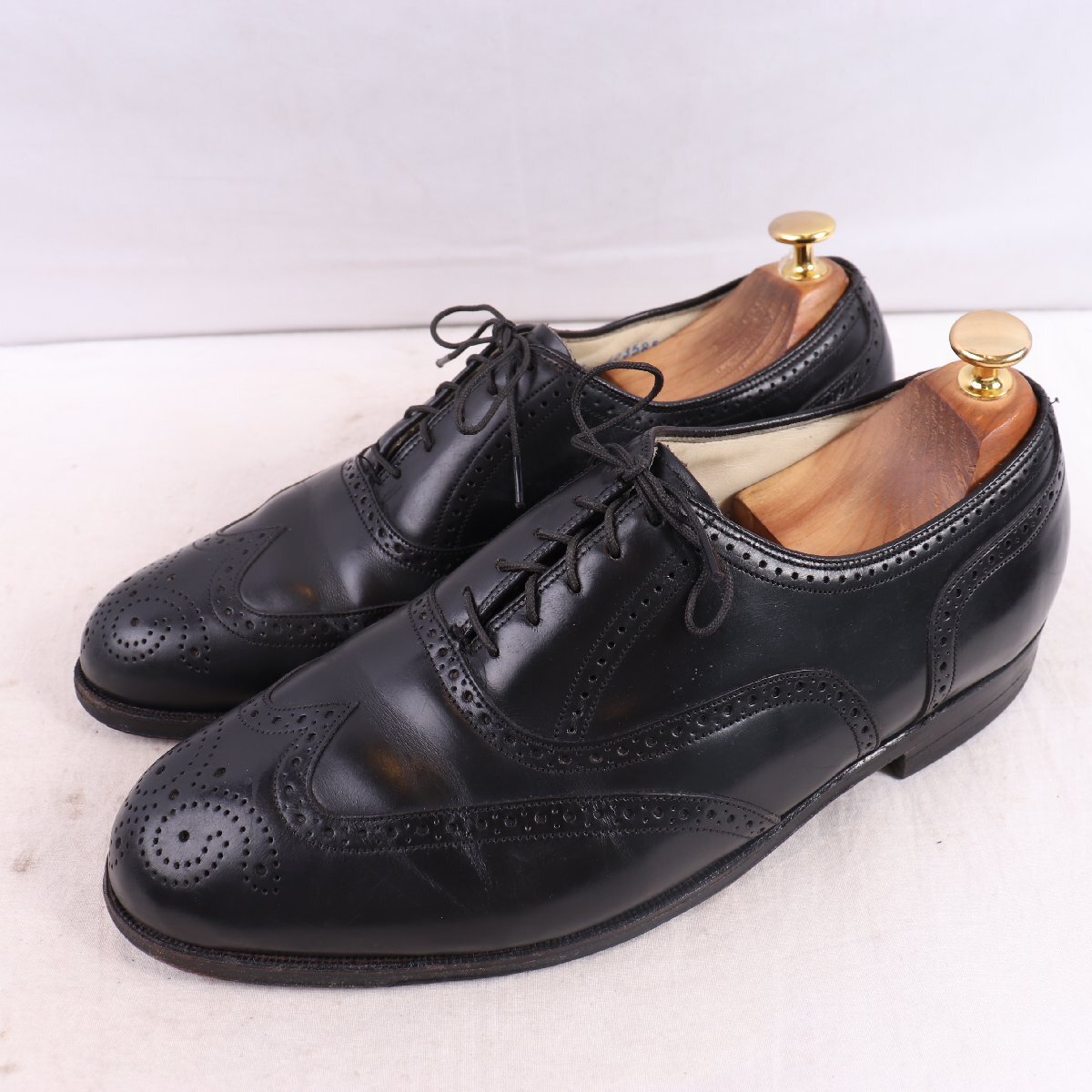 USA製 フローシャイム 9 EEE /26.5cm~27.0cm 位 ウィングチップ 内羽根 ブラック インペリアル メンズ Florsheim 革靴 古着 中古 ds5076拍卖