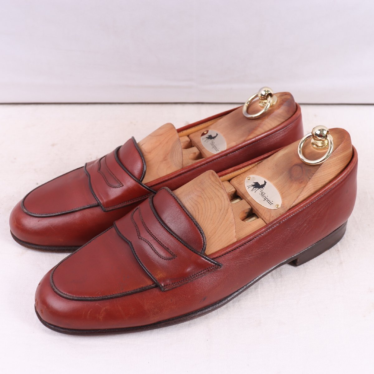 イタリア製 コールハーン 9 M / 27.0cm 位 ペニーローファー ブラウン 茶 コイン スリッポン COLE HAAN 本革 メンズ 革靴 中古 古着 ds5083拍卖