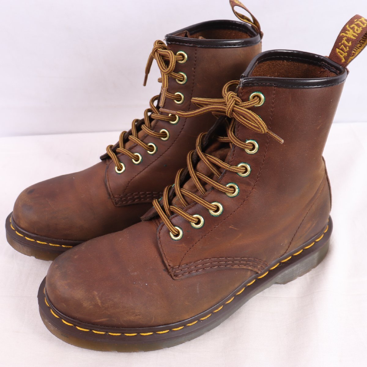 ドクターマーチン UK5/23.5cm-24.0cm/8ホール 11822 茶 ブラウン ブーツ レディース レザー 本革 dr.martens 中古 dh4195拍卖