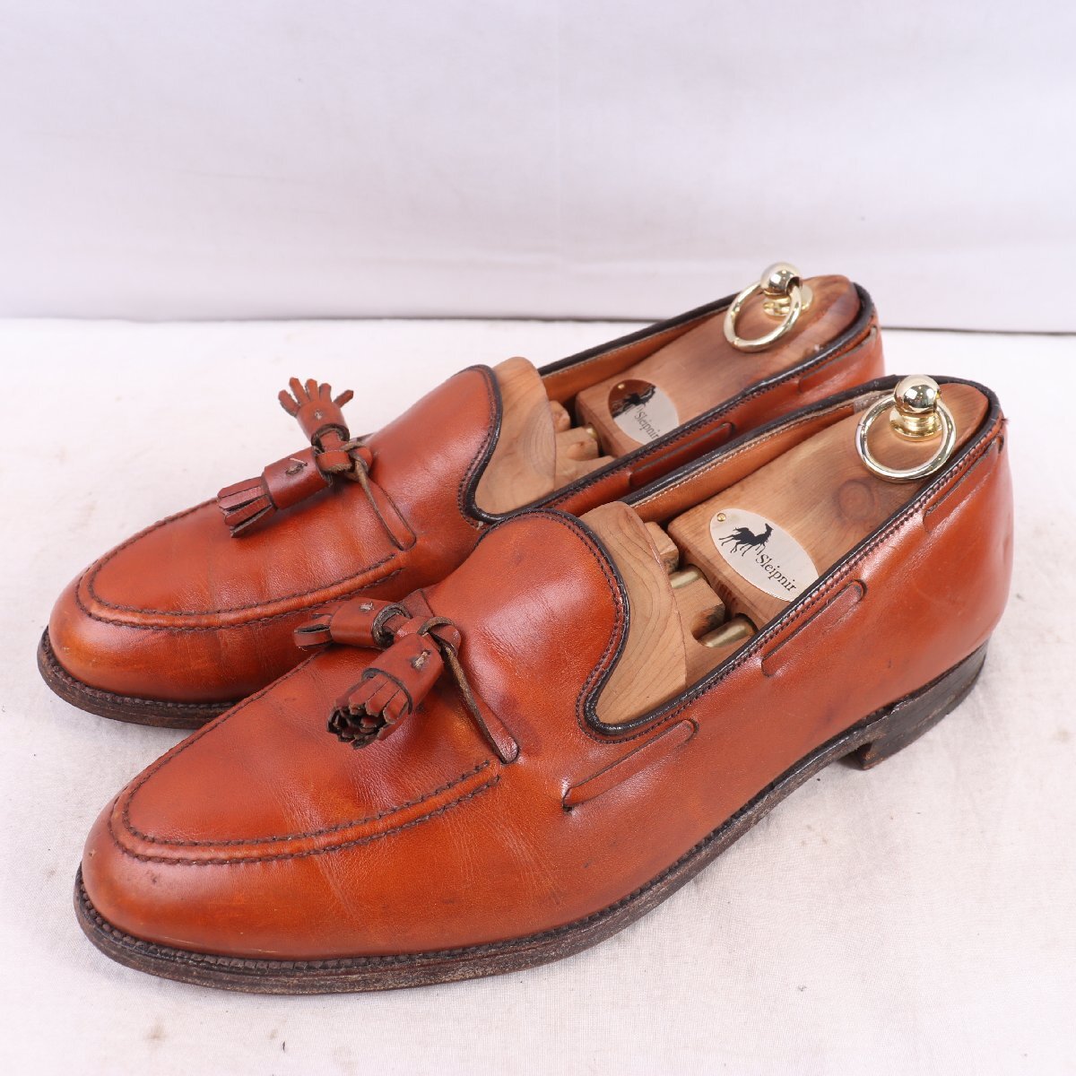 オールデン 10 1/2 B/D / 28.5cm 位 662 タッセルローファー ブラウン 茶 カーフ ALDEN USA製 アメリカ靴 メンズ 革靴中古 古着 ds5110拍卖