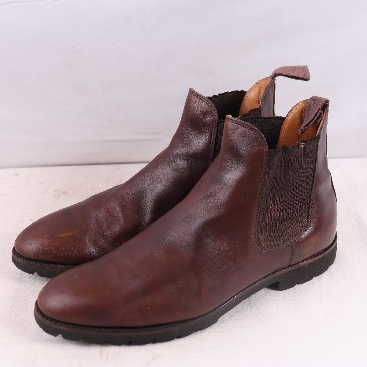 ジョンロブ 8 1/2 E / 27.0cm-27.5cm 位 Chesland チェスランド JOHN LOBB チェルシーブーツ サイドゴア 茶 メンズ 革靴 中古 古着 ds5119拍卖