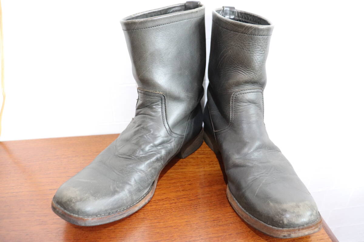 即決 2004AW UNDERCOVERISM アンダーカバーイズム 04AW but beautiful 期 ダメージ 傷加工 スクウェアトゥ レザーペコスブーツ L 27.5拍卖