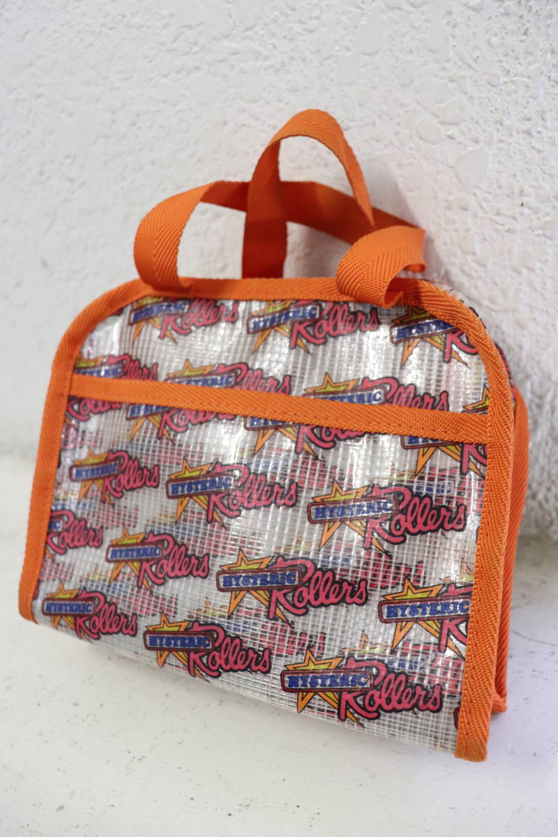 即決 HYSTERIC GLAMOUR ヒステリックグラマー ブランドロゴ & Rollersプリント ハンドバッグ アクセサリーバッグ ミニバッグ クリアー拍卖