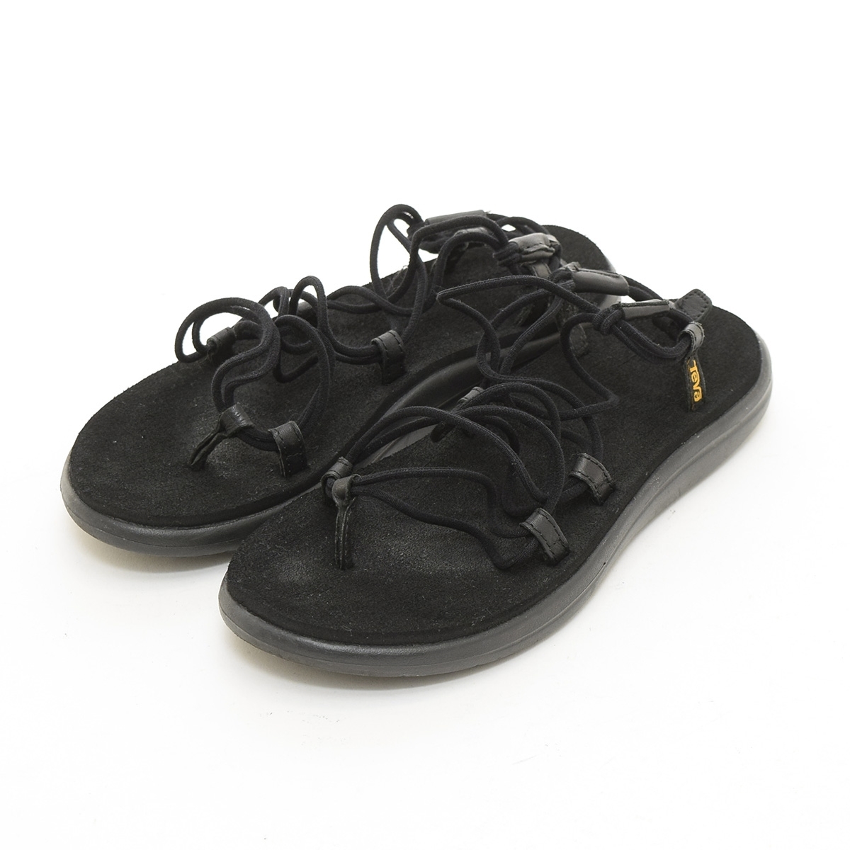 ■502461 Teva テバ サンダル ●VOYA INFINITY ボヤ インフィニティー コードストラップ サイズW8(25.0cm相応) レディース ブラック拍卖