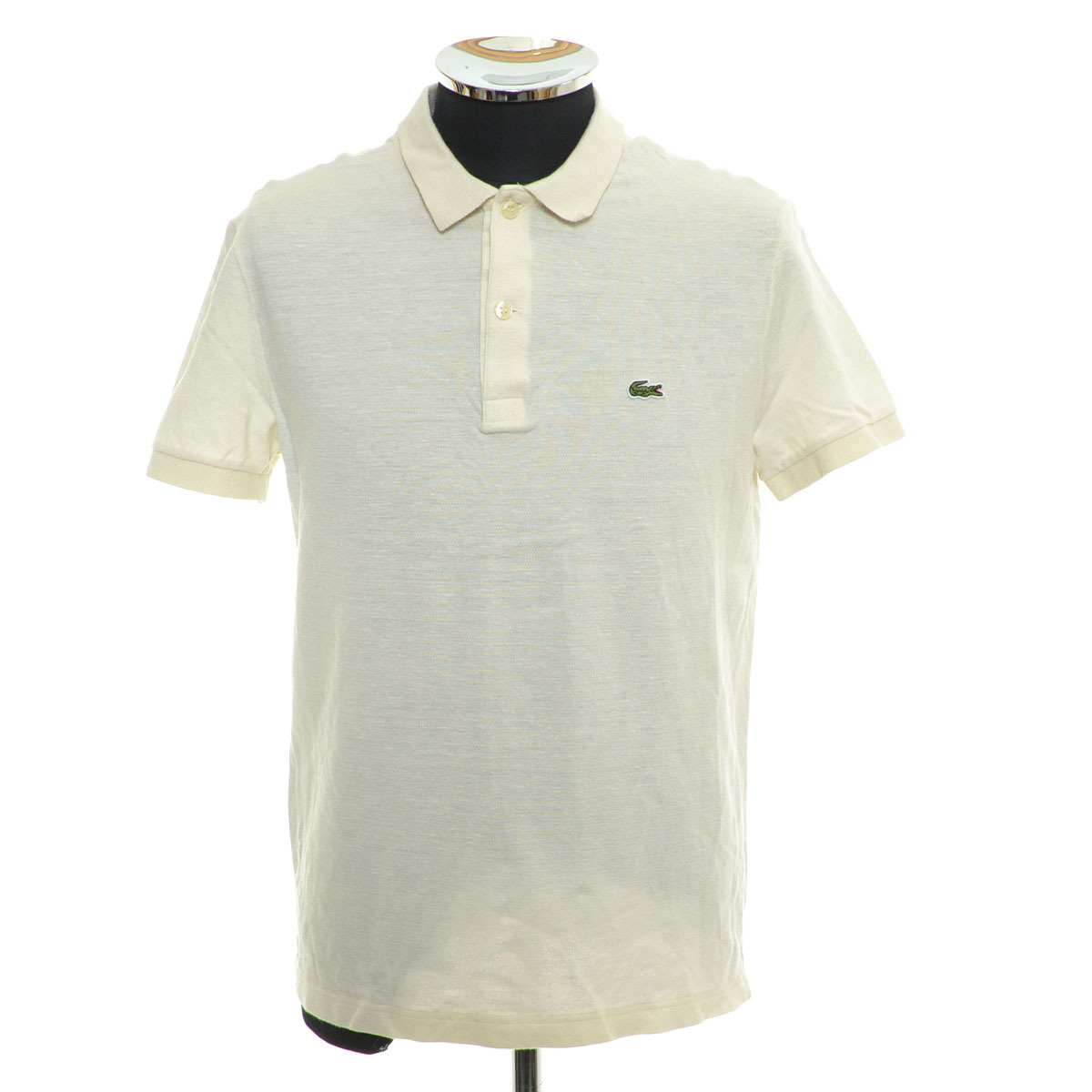●534390 LACOSTE ラコステ ●ポロシャツ 半袖 レギュラーフィット キャビアピケ PH3183L サイズFR3 メンズ アイボリー拍卖