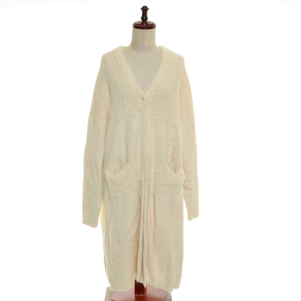■531194 MARIED'OR マリドール ●カーディガン シャギーニットカーディガン レディース オフホワイト拍卖