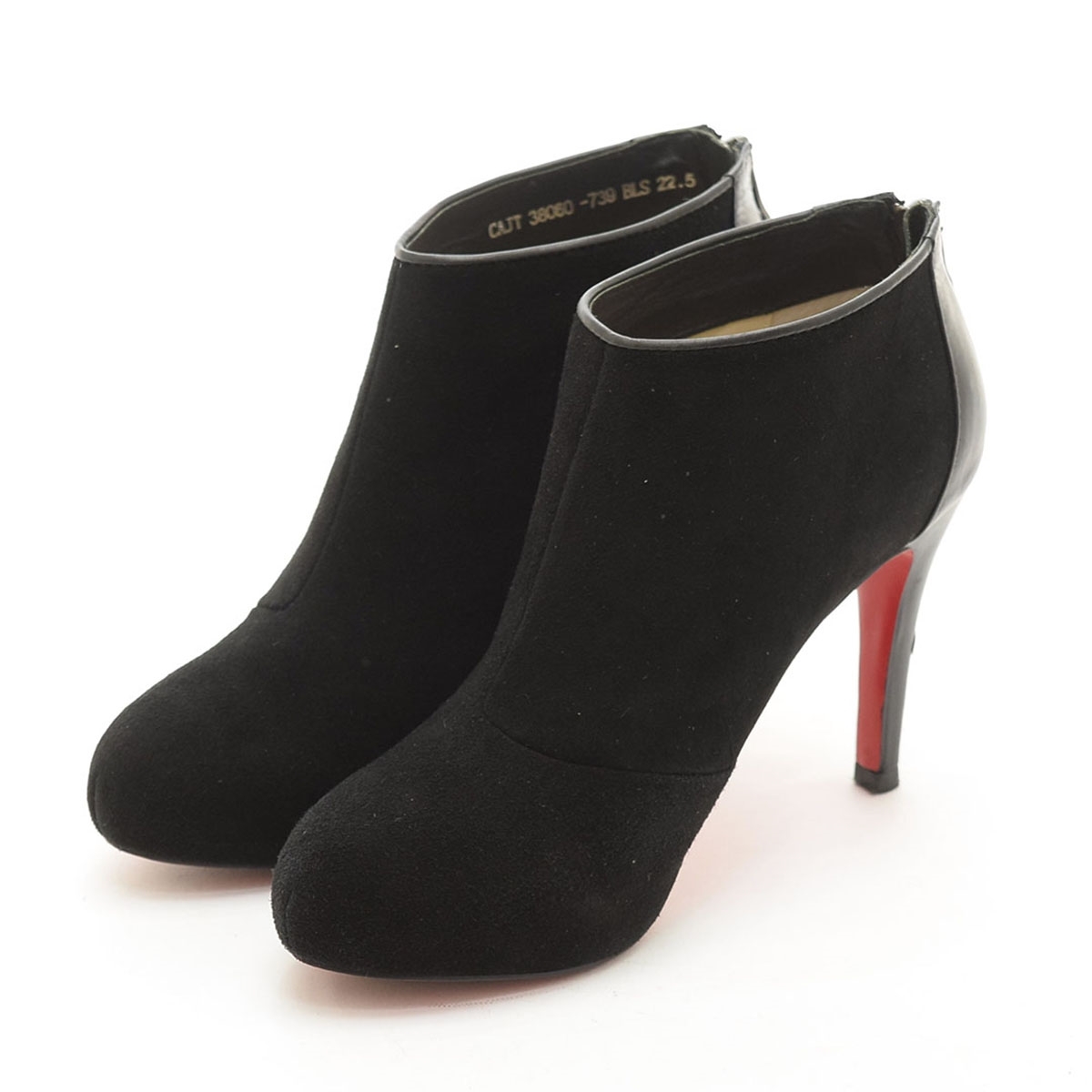 □540038 carino MODE ET JACOMO カリーノ ◯パンプス スウェードハイヒールブーティ サイズ22.5cm レディース ブラック拍卖