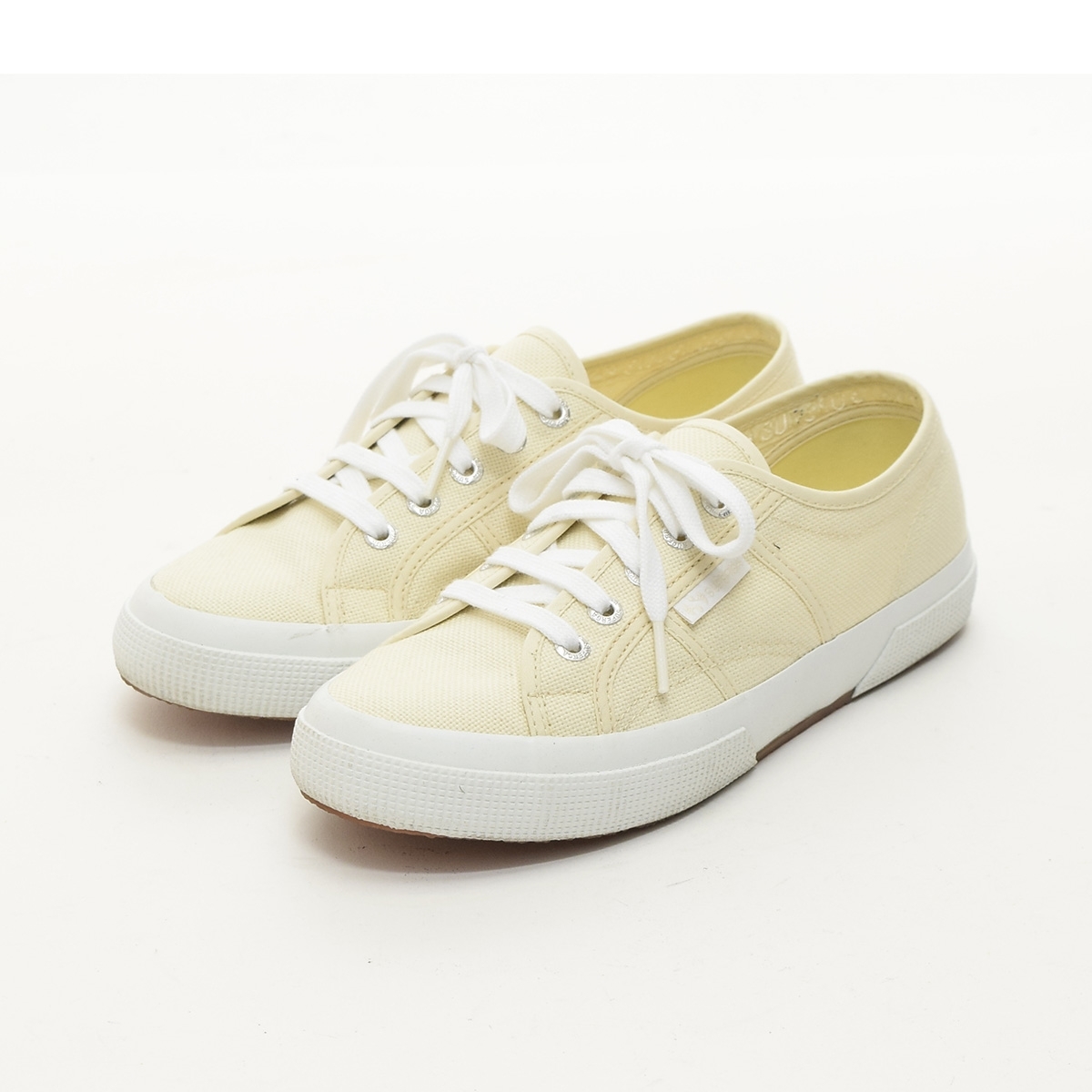□503527 SUPERGA スペルガ ○スニーカー サイズ38(24.0cm相応) キャンバス レディース オフホワイト拍卖