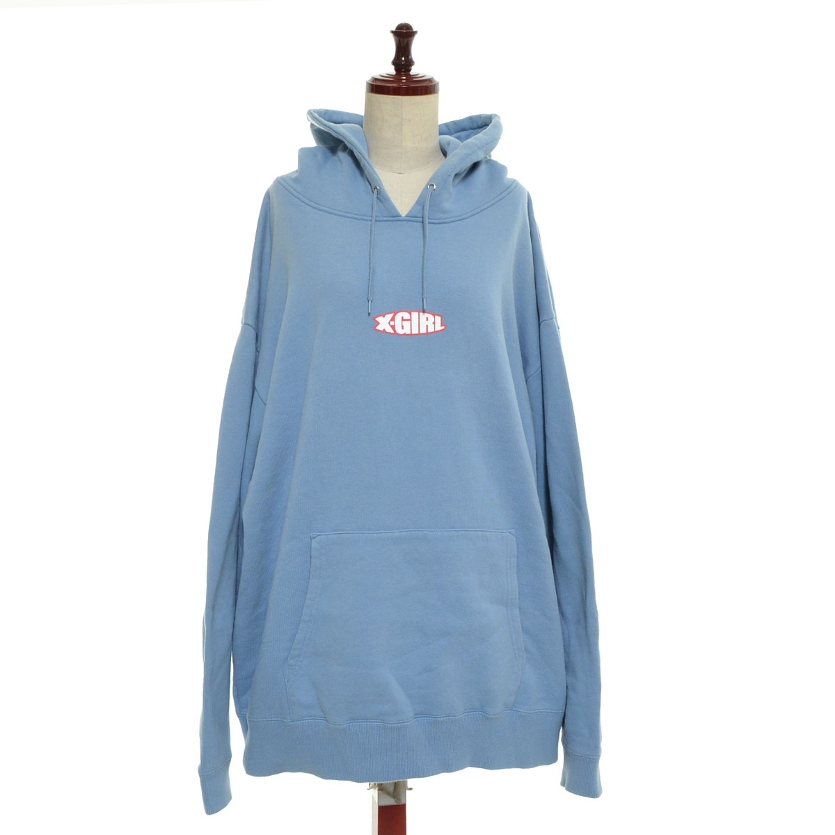 ■537767 X-girl エックスガール パーカー ●DAISY SWEAT HOODIE スウェットフーディー 105211012004 サイズXL 21ss レディース ブルー 花拍卖