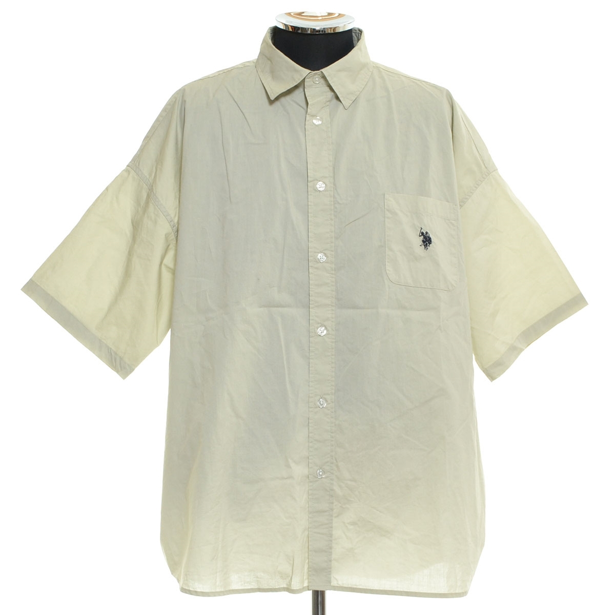 〇540051 U.S. POLO ASSN. USポロ アッスン ○半袖 シャツ サイズL メンズ オフホワイト拍卖
