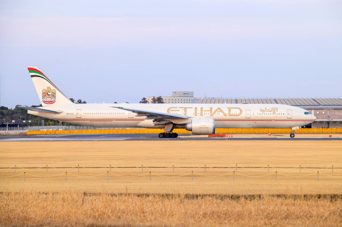 飛行機 デジタル 画像 レトロ塗装 ボーイング777 エティハド航空 7拍卖