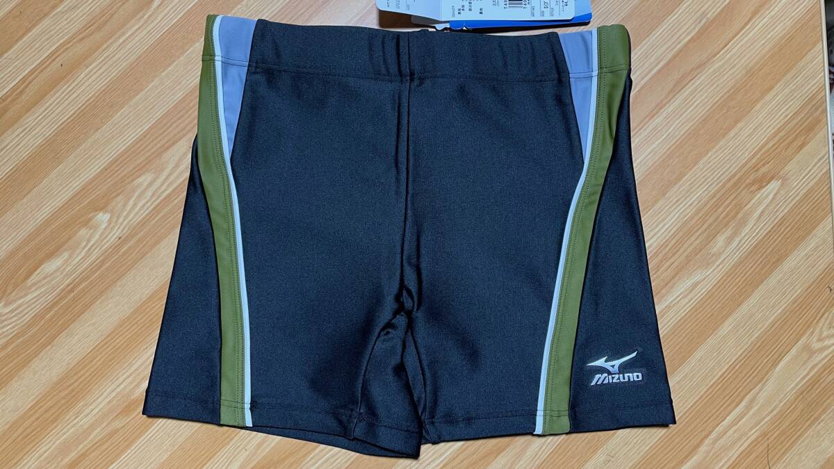 新品!MIZUNO スイムウエア 85MH-30893 ショートスパッツL S ブラック×カーキ拍卖