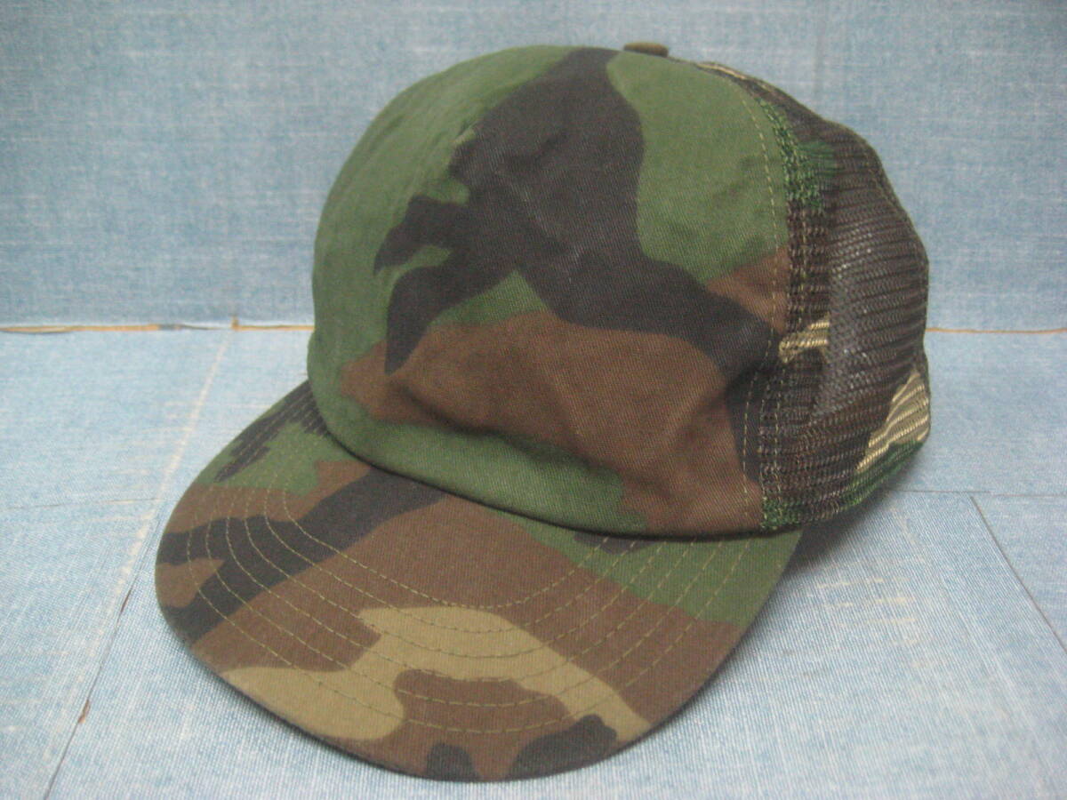 一点物!! ビンテージ 迷彩/カモフラ柄 ミリタリー メッシュキャップ 帽子 MADE IN USA拍卖