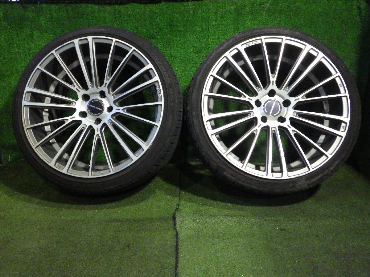 ◆ OZ FAVORE ファヴォーレ アルミホイール タイヤ 20インチ 2本セット 9.5J +33 PCD114.3 245/35ZR20 パンク修理あり 中古 C53 ◆拍卖